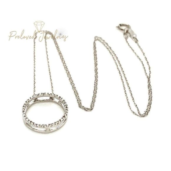 10k Diamond Eternity Pendant Necklace - Picture 3 of 10